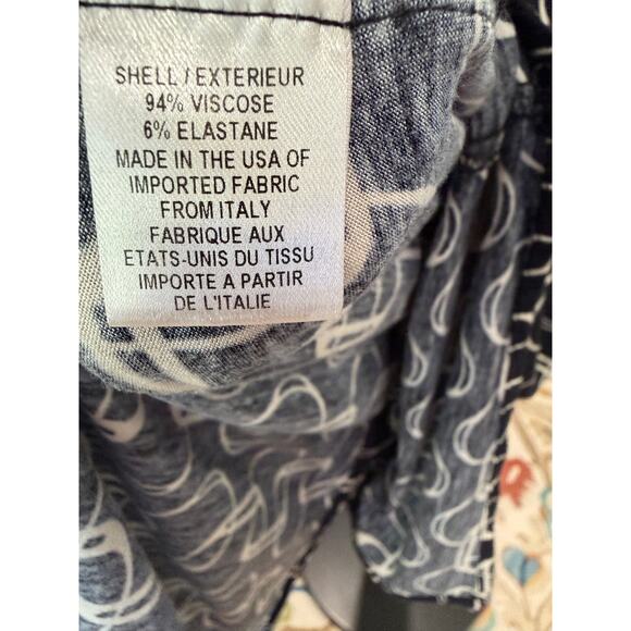 Milly NY Black White Geometric Print Dress Women’s S Gold Button Midi Lined EUC - Picture 7 of 8